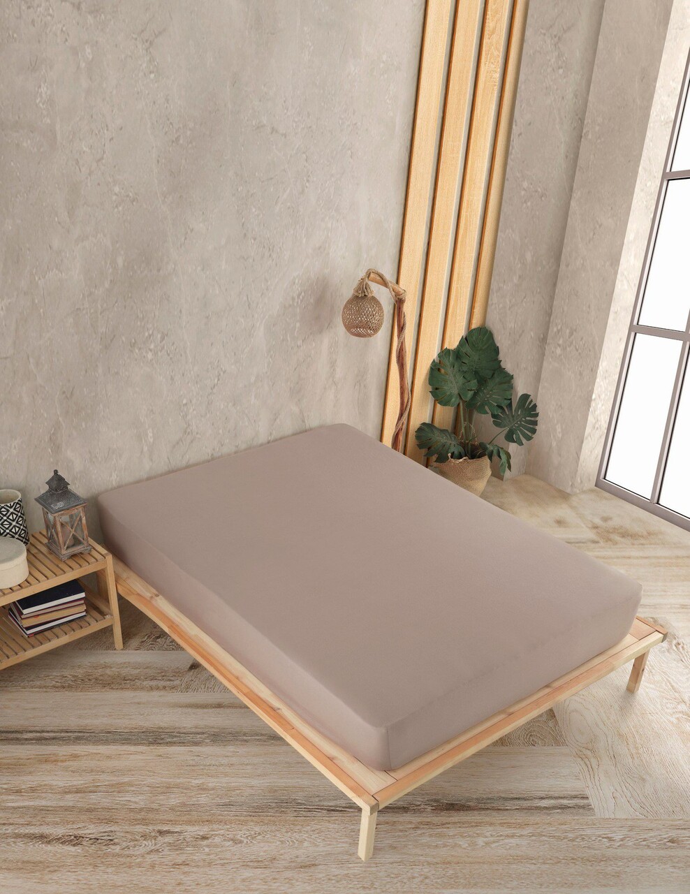 Cearceaf de pat cu elastic Jersey Single Small (FR), L'essentiel Maison, Cappuccino, Cappuccino - imagine 6